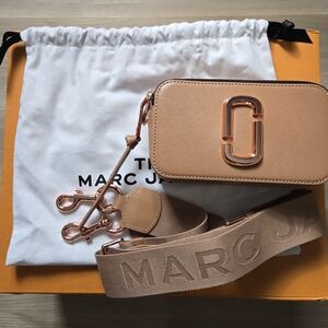 Marc Jacobs Beige Crossbody Bag with Gold Accents